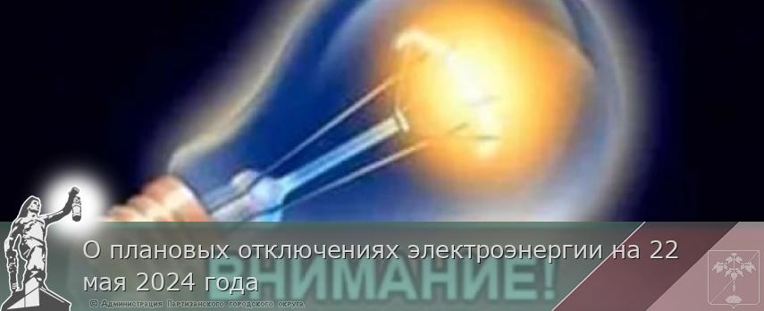 О плановых отключениях электроэнергии на 22 мая 2024 года | Администрация муниципального округа город Партизанск Приморского края Официальный сайт