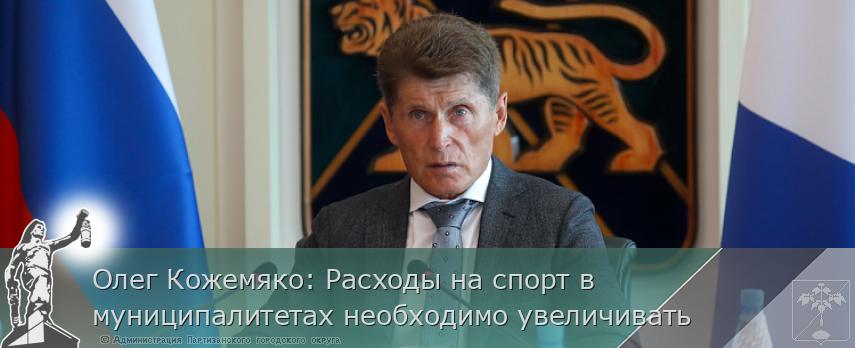 Олег Кожемяко: Расходы на спорт в муниципалитетах необходимо увеличивать | Администрация муниципального округа город Партизанск Приморского края Официальный сайт