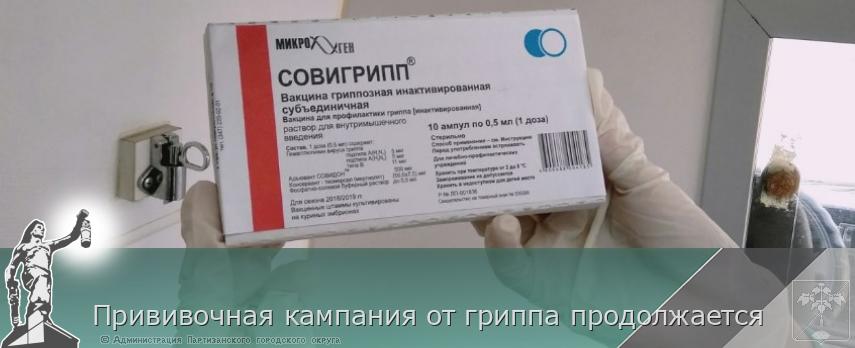 Прививочная кампания от гриппа продолжается  | Администрация муниципального округа город Партизанск Приморского края Официальный сайт