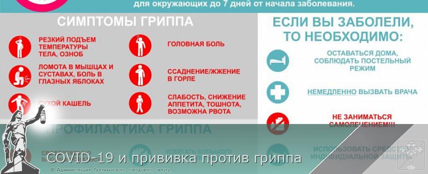 COVID-19 и прививка против гриппа | Администрация муниципального округа город Партизанск Приморского края Официальный сайт