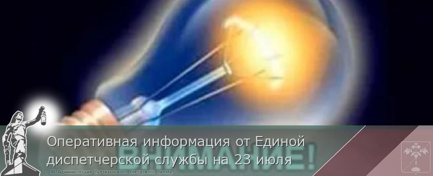 Оперативная информация от Единой диспетчерской службы на 23 июля | Администрация муниципального округа город Партизанск Приморского края Официальный сайт