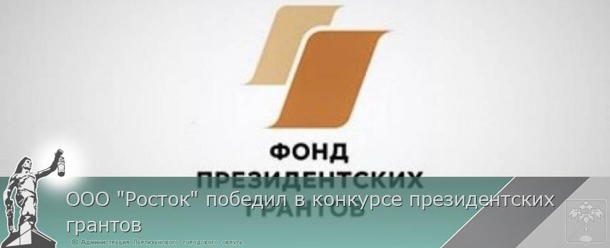 ООО &quot;Росток&quot; победил в конкурсе президентских грантов | Администрация муниципального округа город Партизанск Приморского края Официальный сайт
