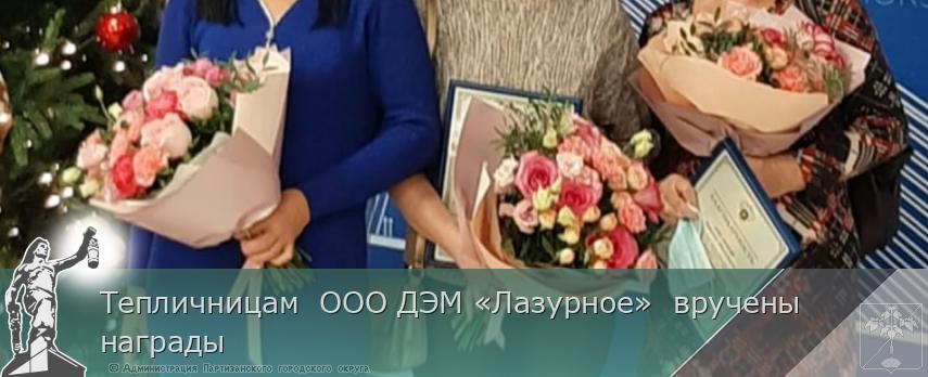 Тепличницам  ООО ДЭМ «Лазурное»  вручены награды | Администрация муниципального округа город Партизанск Приморского края Официальный сайт