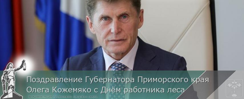 Поздравление Губернатора Приморского края Олега Кожемяко с Днём работника леса | Администрация муниципального округа город Партизанск Приморского края Официальный сайт