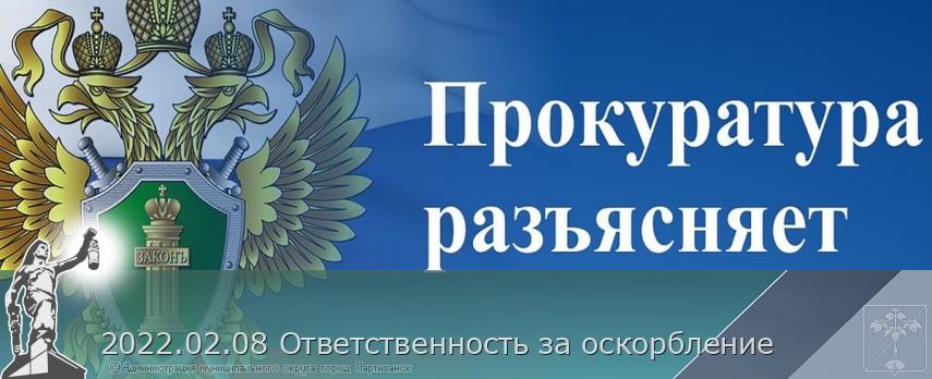 2022.02.08 Ответственность за оскорбление | Администрация муниципального округа город Партизанск Приморского края Официальный сайт