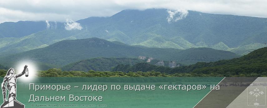 Приморье – лидер по выдаче «гектаров» на Дальнем Востоке | Администрация муниципального округа город Партизанск Приморского края Официальный сайт