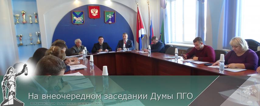 На внеочередном заседании Думы ПГО | Администрация муниципального округа город Партизанск Приморского края Официальный сайт